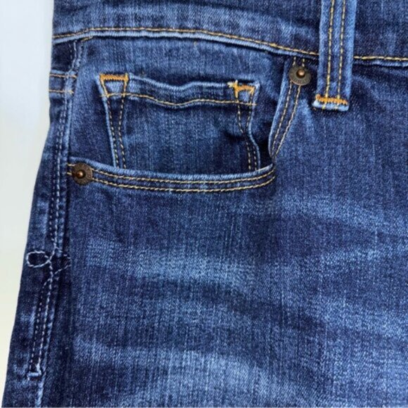 Lucky Brand Women's 8/29 Ankle Sofia Boot Denim Blue Jeans Dark Blue Flare - Picture 5 of 11